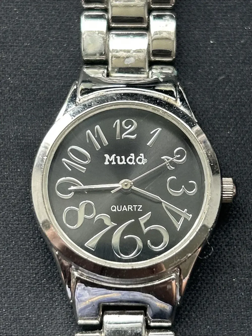 Mudd Black Dial Silver Tone Women’s Quartz Watch